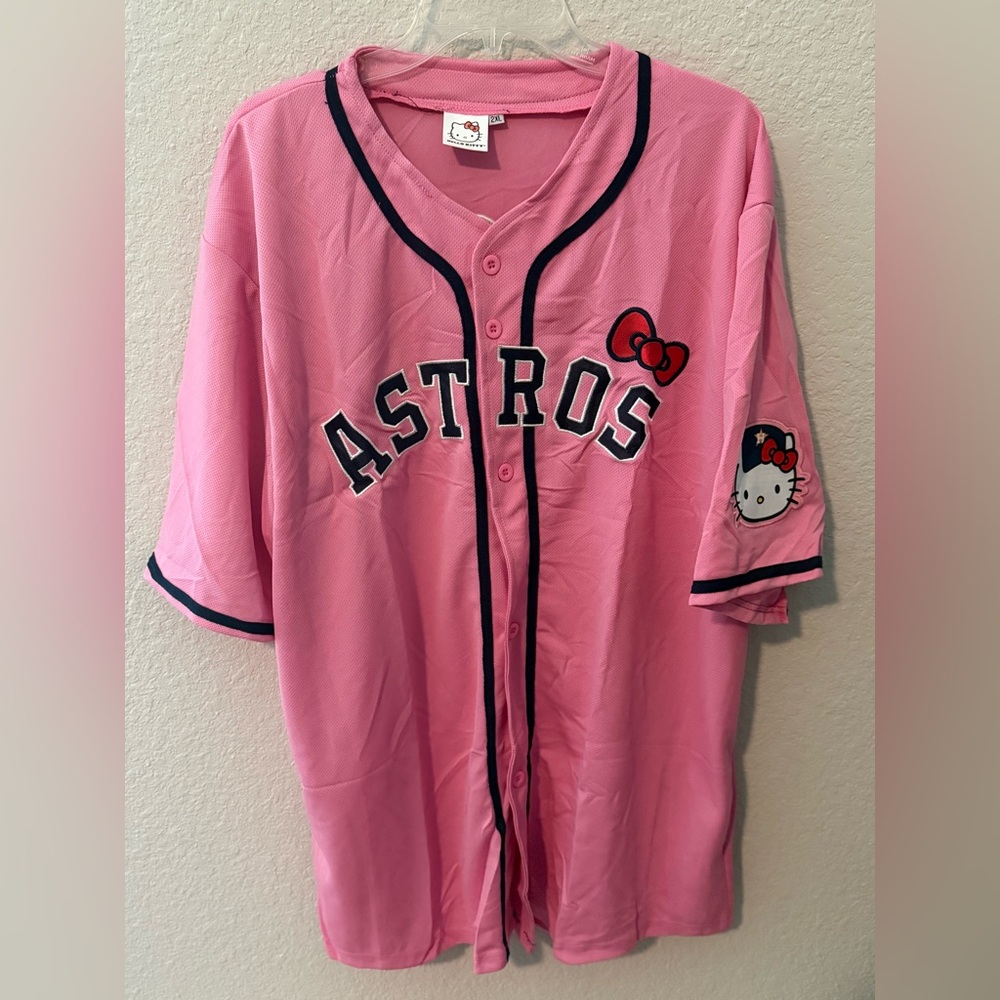 NEW Hello Kitty Pink Apparel Houston Astros Jersey Sz 2XL